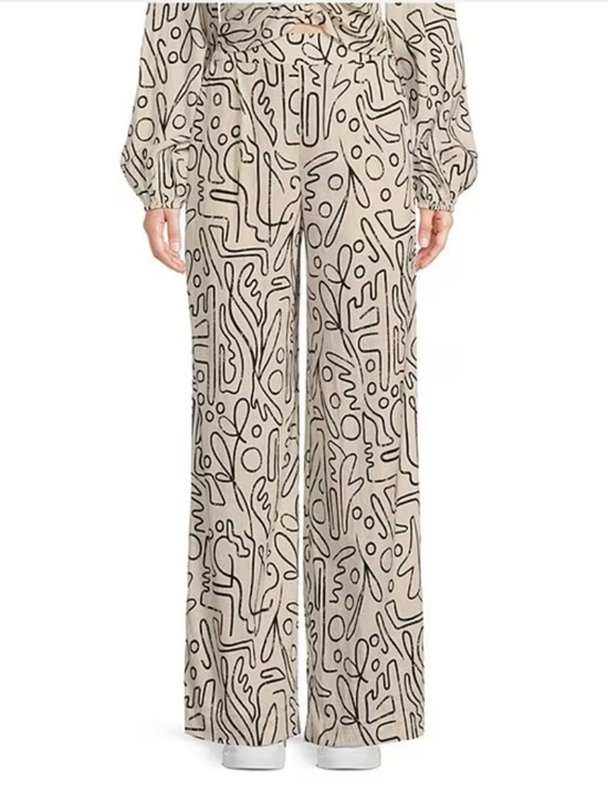 Every Pants - Abstract Print Wide Leg Pants